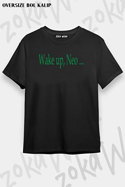 ZOKAWEAR Tricou unisex oversize Wake Up Neo Film The Matrix Design imprimat