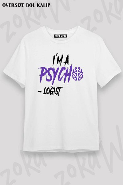 ZOKAWEAR Μπλουζάκι με στάμπα Unisex Oversize Psychologist Design