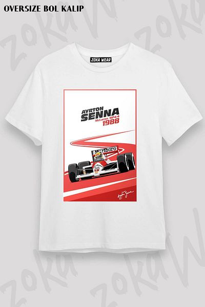 ZOKAWEAR Ayrton Senna V2 Formula One Unisex Oversize Design Printed Tshirt