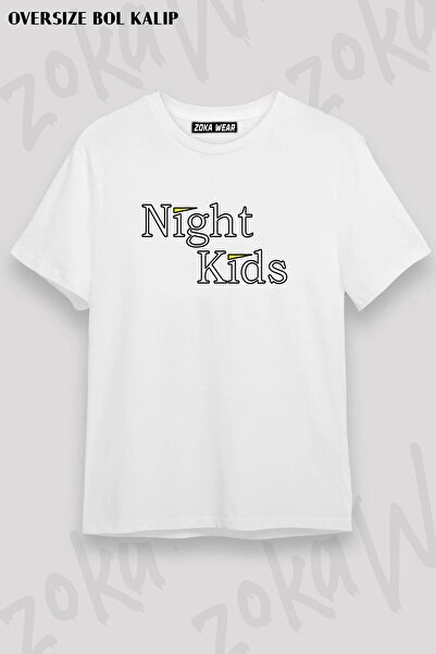 ZOKAWEAR Unisek Oversize pattern Inicijalna D Night Kids Design Štampana majica