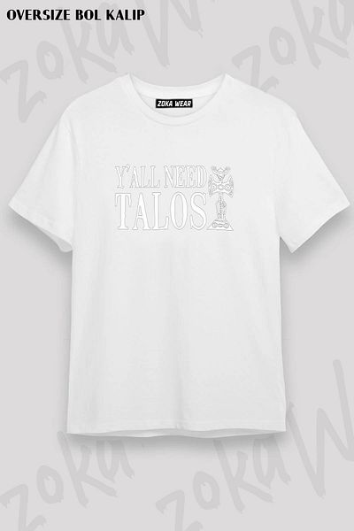 ZOKAWEAR Unisex Oversize Mold Y'all Need Τυπωμένο μπλουζάκι με σχέδιο Talos