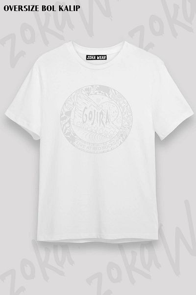 ZOKAWEAR Tricou unisex oversize cu imprimeu Red Rocks Gojira Design