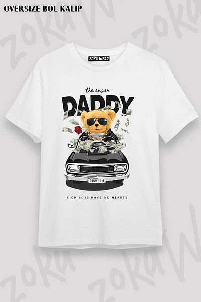 ZOKAWEAR Μπλουζάκι με στάμπα Unisex Oversize tedi daddy Vip Design