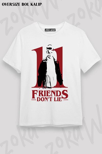 ZOKAWEAR Tricou unisex oversize Eleven V2 Stranger Things cu imprimeu