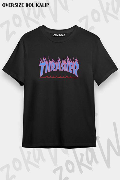 ZOKAWEAR Μπλουζάκι με τυπωμένο λογότυπο Unisex Oversize V2 Thrasher Design