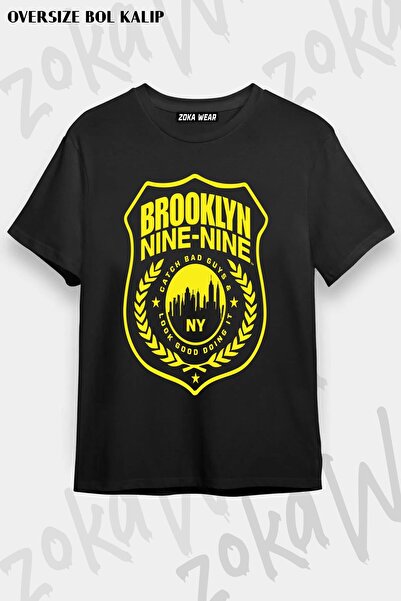 ZOKAWEAR تيشيرت مطبوع بتصميم بروكلين 99 ميرش مقاس كبير للجنسين