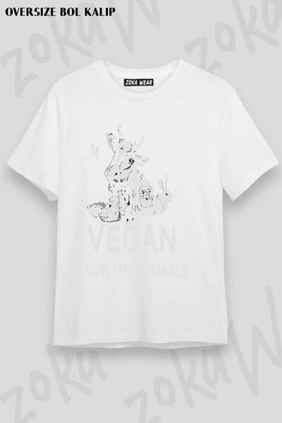 ZOKAWEAR Unisex Oversize kroj Mold veganska majica za životinje Vegan Design ...