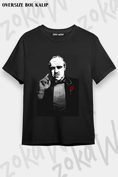 ZOKAWEAR Tricou imprimat unisex oversize The Godfather The Rule Design