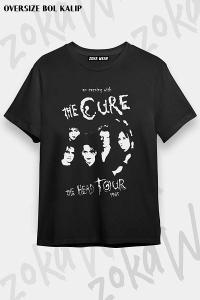 ZOKAWEAR Tricou cu imprimeu unisex oversize The Cure The Head Tour
