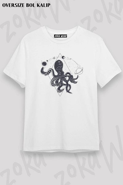 ZOKAWEAR Μπλουζάκι με στάμπα Unisex Oversize Octopus v2 Design