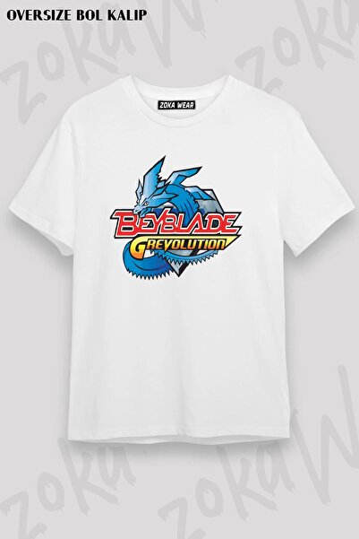 ZOKAWEAR Unisex Oversize kroj Mold Beyblade Design Štampano majica