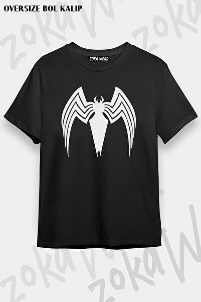 ZOKAWEAR Tricou unisex oversize Venom cu logo-ul învechit imprimat