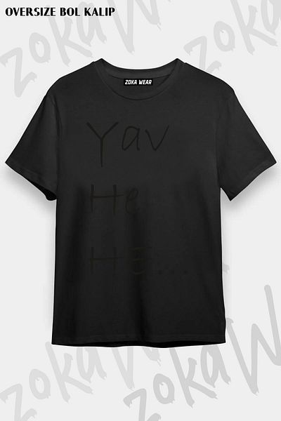 ZOKAWEAR Μπλουζάκι με στάμπα Unisex Oversize Yav He He Funny Text Design