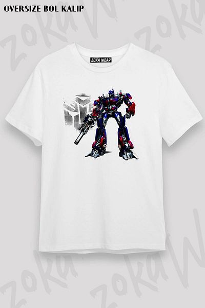 ZOKAWEAR Μπλουζάκι με στάμπα Unisex Oversize Transformers TV x2 Design