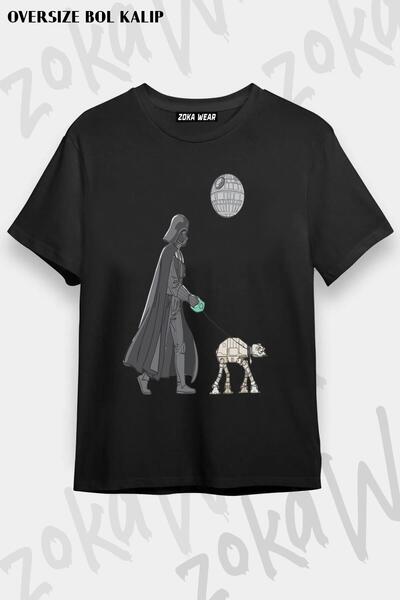 ZOKAWEAR Tricou unisex oversize cu imprimeu Star Wars (dart Vader) cu 4 modele