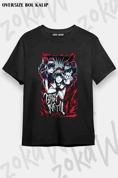 ZOKAWEAR Tricou imprimat unisex oversize Baby Metal Design Design