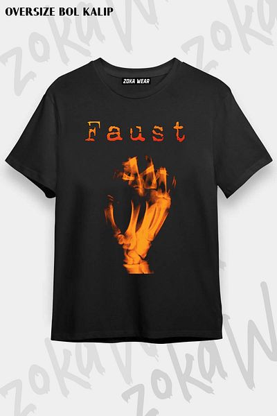 ZOKAWEAR Tricou unisex oversize cu imprimeu Faust Krautrock Band Design