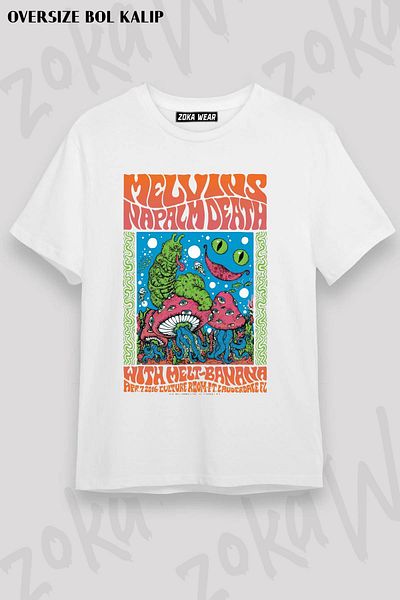 ZOKAWEAR Μπλουζάκι με στάμπα Unisex Oversize Melvins Napalm Design