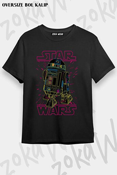 ZOKAWEAR Μπλουζάκι με στάμπα Unisex Oversize Neon R2 D2 Design