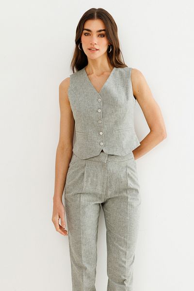 Ekol Metal Buttoned Stripe Pocket Vest