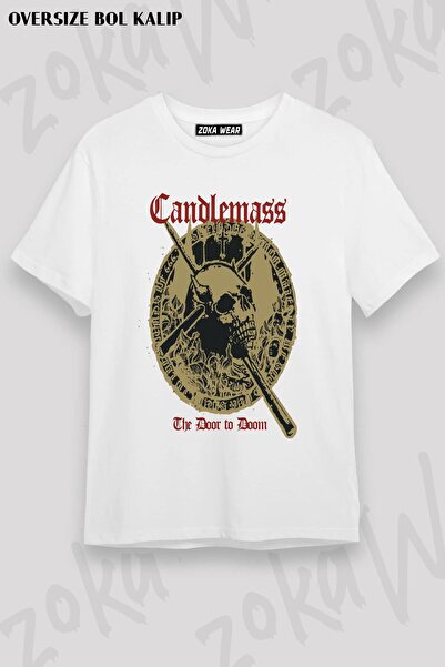 ZOKAWEAR تيشيرت مطبوع بتصميم كاندلماس كبير الحجم للجنسين