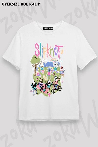 ZOKAWEAR Μπλουζάκι με στάμπα Unisex Oversize Fit Slipknot4 Design