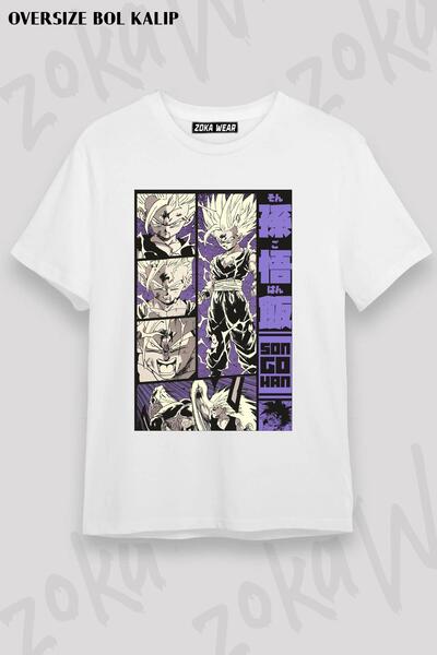 ZOKAWEAR Tricou supradimensionat unisex Dragon Ball Z Son Gohan Design