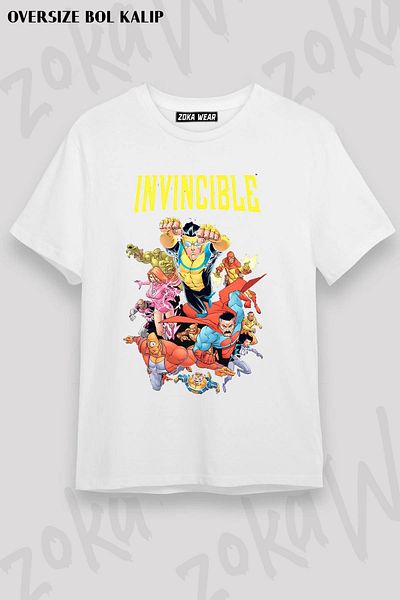 ZOKAWEAR Μπλουζάκι με στάμπα Unisex Oversize Invincible Design