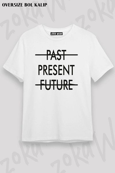 ZOKAWEAR Μπλουζάκι με στάμπα Unisex Oversize Past Present Future Design