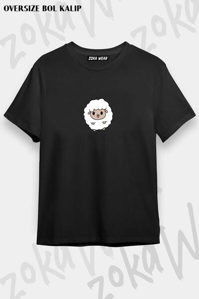 ZOKAWEAR Tricou unisex oversize cu imprimeu cu design de oaie