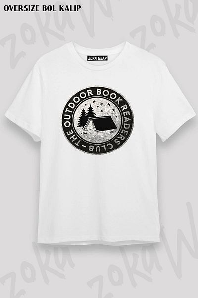ZOKAWEAR Μπλουζάκι με στάμπα Unisex Oversize Outdoor Book Readers Club Design
