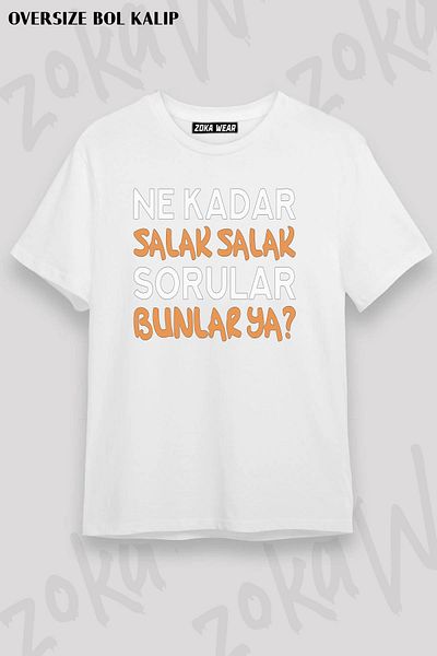 ZOKAWEAR Unisex Oversize Mold Πόσο ηλίθιες είναι οι ανόητες ερωτήσεις Σχεδιασμός τυπωμένο μπλουζάκι