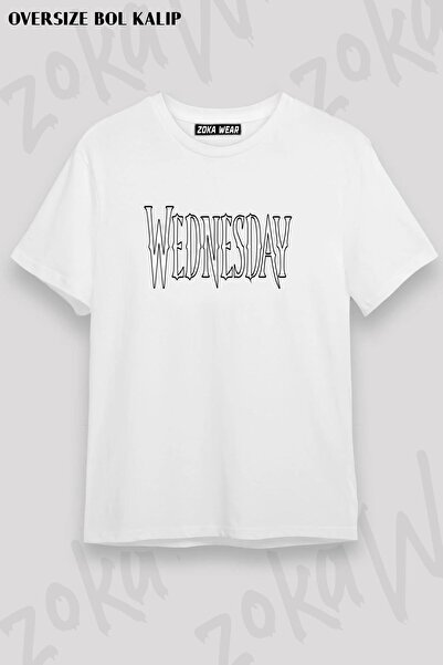 ZOKAWEAR Wednesday Addams Family Logo Printed Unisex Oversize Tshirt