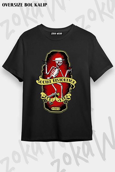 ZOKAWEAR Μπλουζάκι με στάμπα Unisex Oversize Social Distortion3 Design