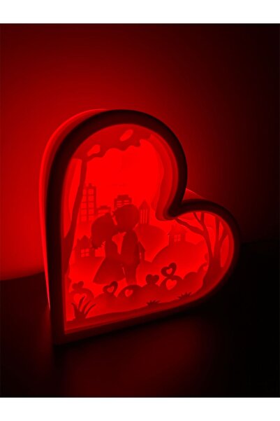 Home DGRK 3D VALENTİNES DAYS Özel Basım Özel Filament Işıklı Gölge Kutusu öze...