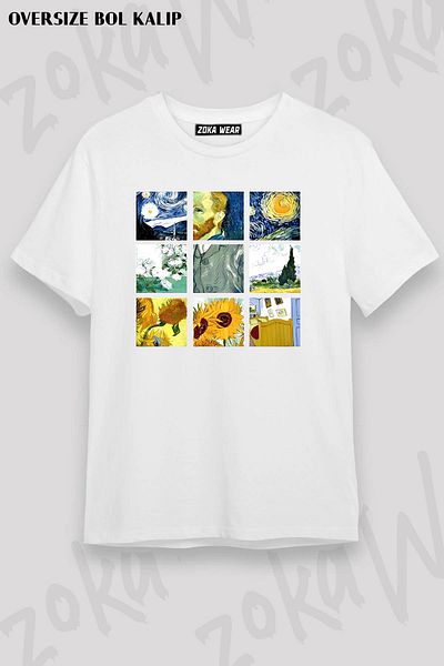 ZOKAWEAR Βίνσεντ Βαν Γκογκ Unisex Oversize Art Painter T-shirt με στάμπα