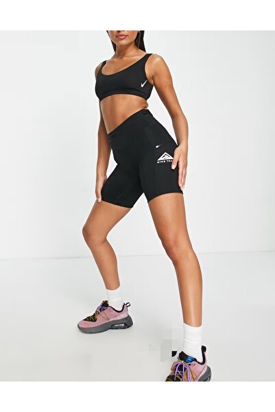 Nike Running Dri-FIT Trail Epic Luxe orta yükseklikte tayt şort siyah DM7573-010