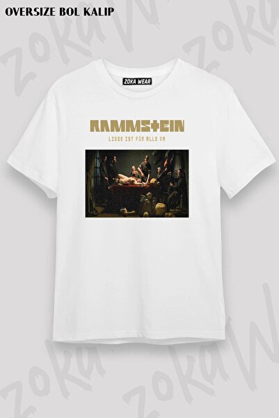 ZOKAWEAR تي شيرت Rammstein Liebe Ist Für Alle منقوش للجنسين مقاس كبير