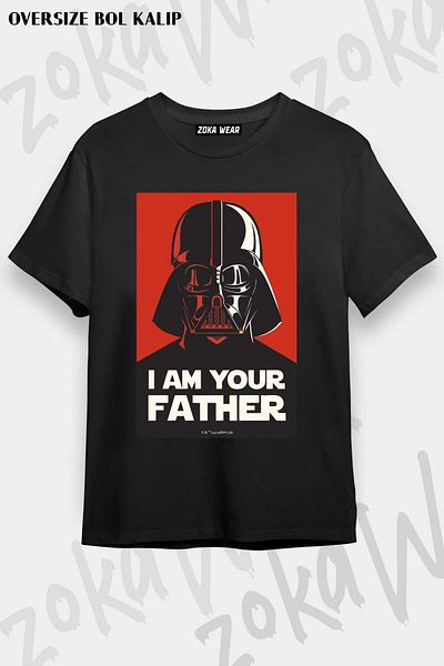 ZOKAWEAR Tricou unisex oversize cu imprimeu Star Wars Darth Vader fath Design