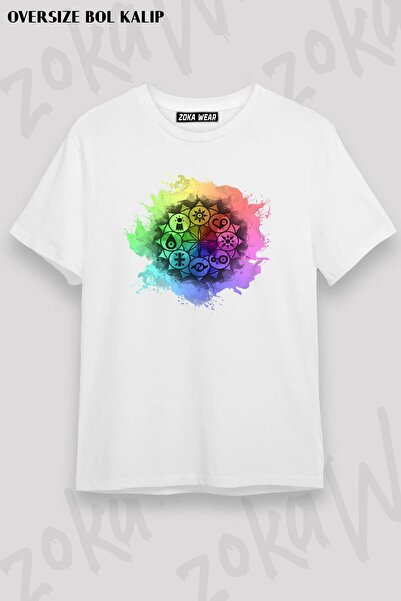 ZOKAWEAR Unisex Oversize Mold Digimon Mandala Paint Design Printed Tshirt
