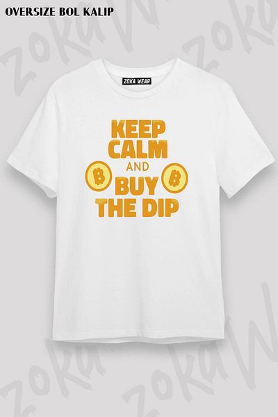 ZOKAWEAR Unisex Oversize Μορφή με θέμα bitcoin Σχεδιασμός εμπριμέ μπλουζάκι