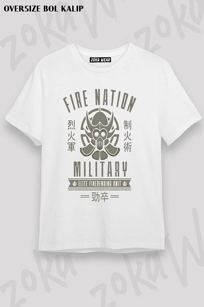 ZOKAWEAR Μπλουζάκι με στάμπα Unisex Oversize Avatar Fire Nation Design