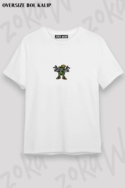 ZOKAWEAR Unisex Oversize Pattern Cash Rules Σχέδιο εμπριμέ μπλουζάκι