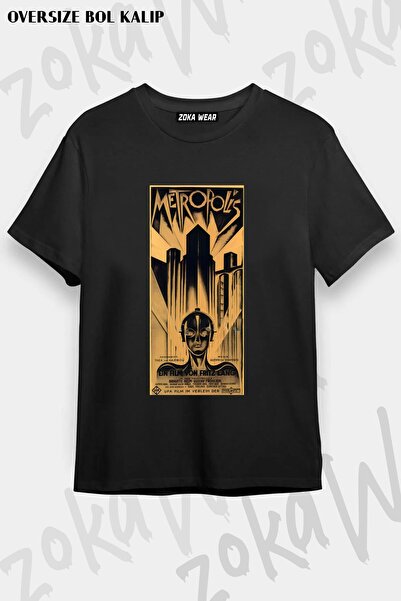 ZOKAWEAR Μπλουζάκι με στάμπα Unisex Oversize σε στυλ Metropolis του Fritz Lang