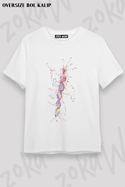 ZOKAWEAR Molecule de ADN cu potrivire supradimensionată unisex, tricou imprim...