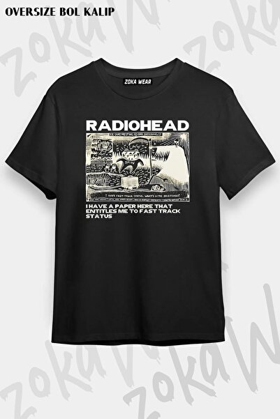 ZOKAWEAR Tricou imprimat unisex oversize cu design Radiohead Dna Breeding