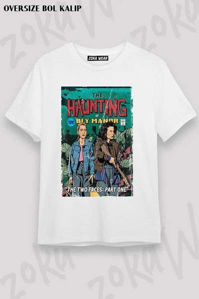 ZOKAWEAR Unisex Oversize Mold The Haunting Of Bly Manor Σχέδιο εμπριμέ μπλουζάκι
