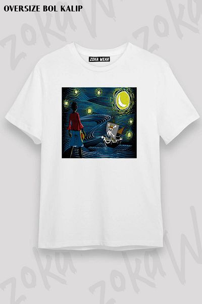 ZOKAWEAR Μπλουζάκι με στάμπα Unisex Oversize One Piece Drawing Design