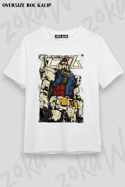 ZOKAWEAR Tricou unisex oversize Gundam The First Design imprimat