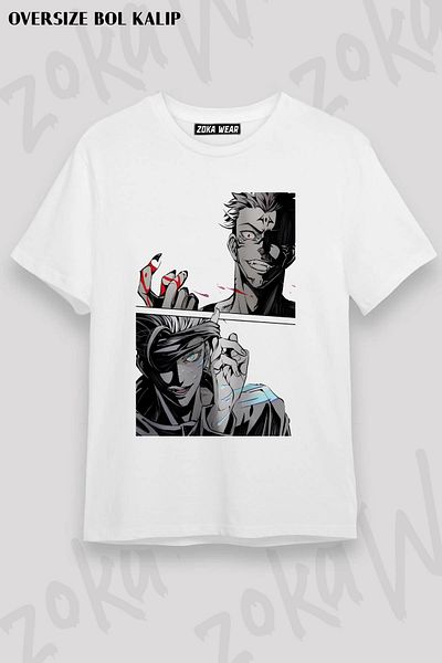 ZOKAWEAR Μπλουζάκι με στάμπα Unisex Oversize Jujutsu Kaisen Satoru Gojo Design